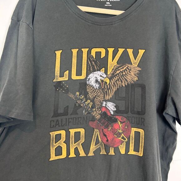 Lucky Brand Men’s XXL T Shirt Graphic Tee 2XL Gray Cotton Short Sleeve - Picture 9 of 9